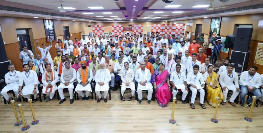 Narendra Modi at Patna BJP office