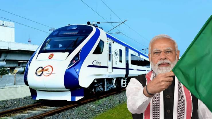 Vande Bharat Express PM modi flag train