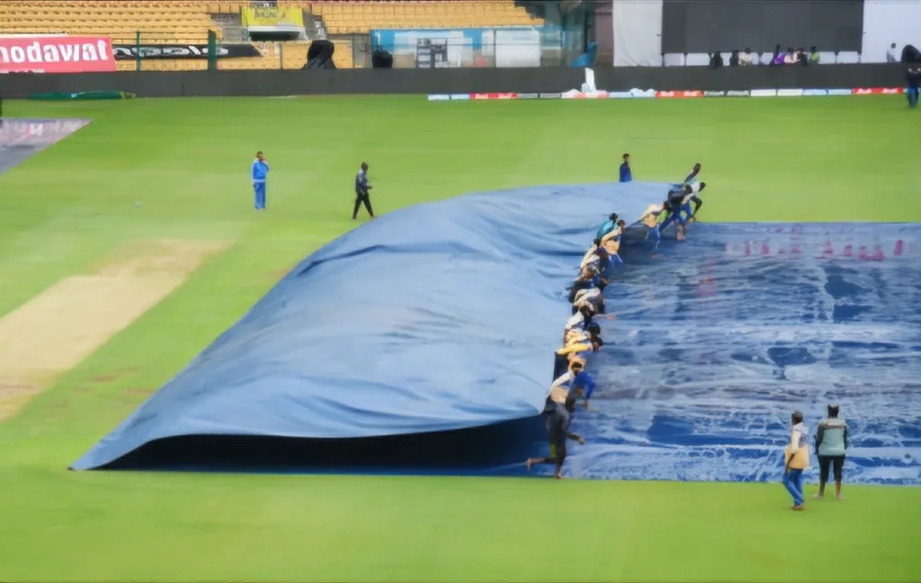 Cricket pitch rain