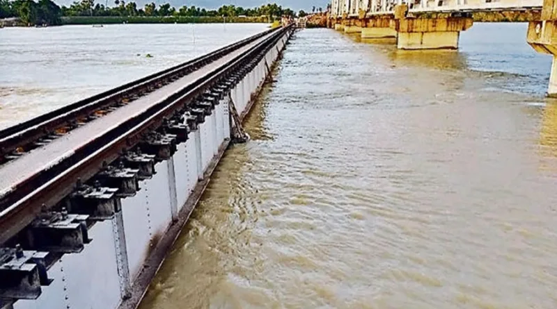 Railway track flood